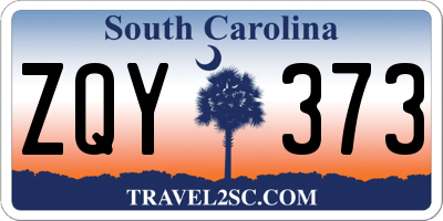 SC license plate ZQY373