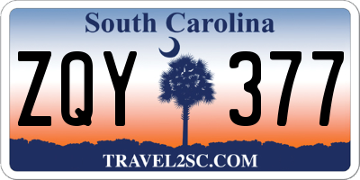 SC license plate ZQY377