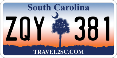 SC license plate ZQY381