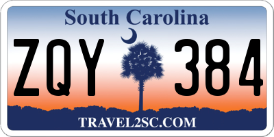 SC license plate ZQY384