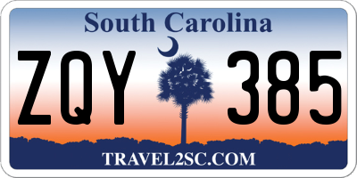 SC license plate ZQY385
