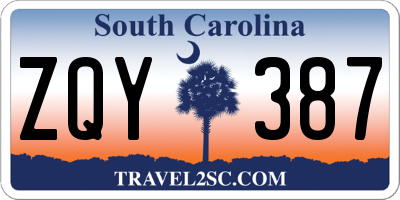 SC license plate ZQY387