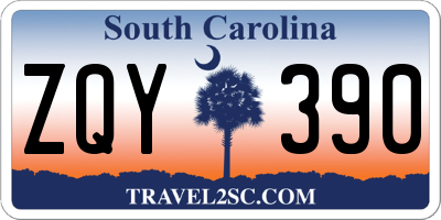 SC license plate ZQY390