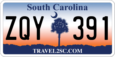 SC license plate ZQY391