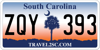 SC license plate ZQY393