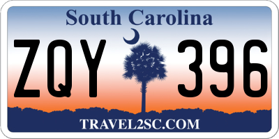 SC license plate ZQY396