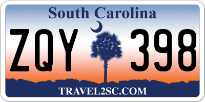 SC license plate ZQY398