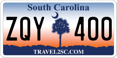 SC license plate ZQY400