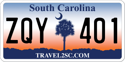 SC license plate ZQY401