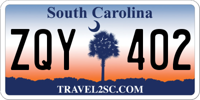 SC license plate ZQY402