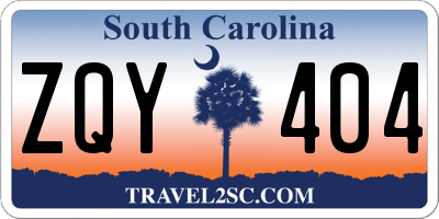 SC license plate ZQY404