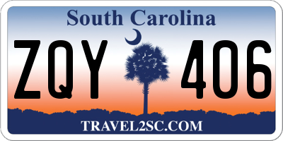 SC license plate ZQY406
