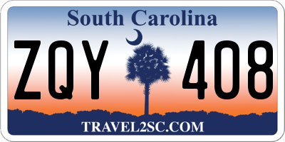 SC license plate ZQY408