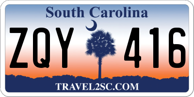 SC license plate ZQY416