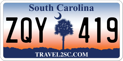 SC license plate ZQY419