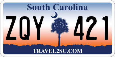 SC license plate ZQY421