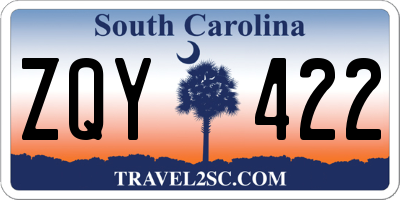 SC license plate ZQY422