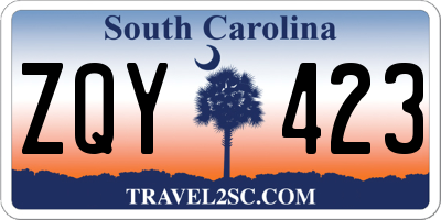 SC license plate ZQY423