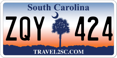 SC license plate ZQY424