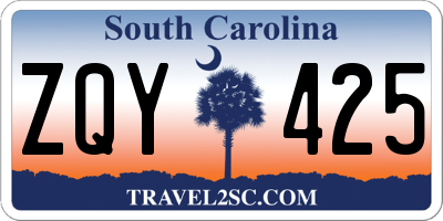 SC license plate ZQY425