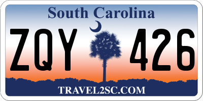 SC license plate ZQY426