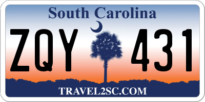 SC license plate ZQY431