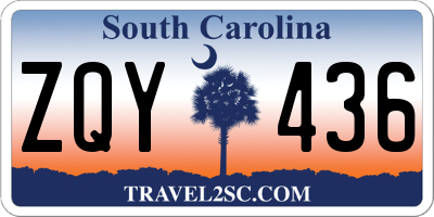 SC license plate ZQY436