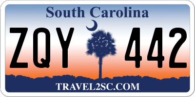 SC license plate ZQY442