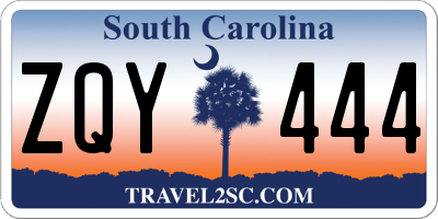 SC license plate ZQY444