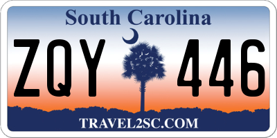 SC license plate ZQY446