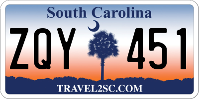 SC license plate ZQY451