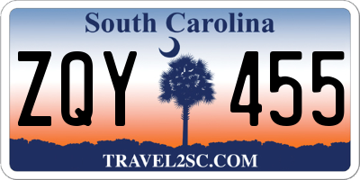 SC license plate ZQY455