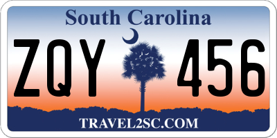 SC license plate ZQY456