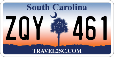 SC license plate ZQY461