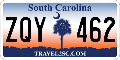 SC license plate ZQY462