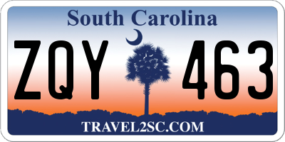 SC license plate ZQY463