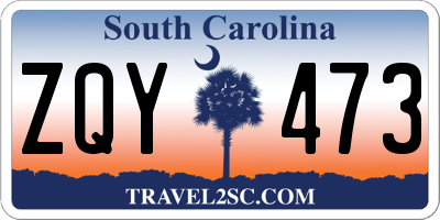 SC license plate ZQY473