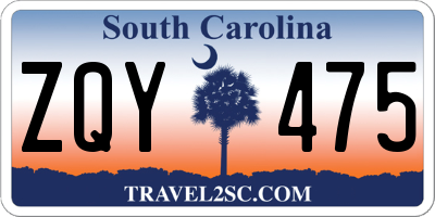 SC license plate ZQY475