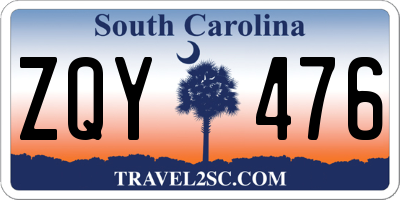 SC license plate ZQY476