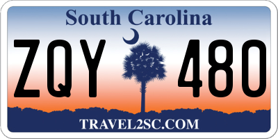 SC license plate ZQY480