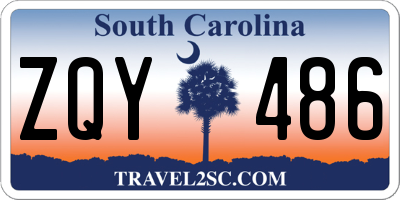 SC license plate ZQY486