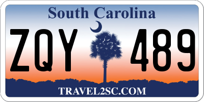SC license plate ZQY489