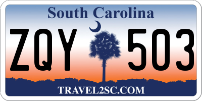 SC license plate ZQY503