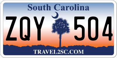 SC license plate ZQY504