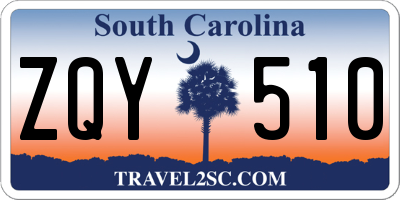 SC license plate ZQY510