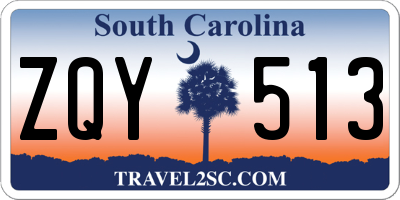 SC license plate ZQY513