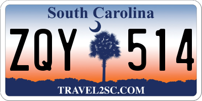 SC license plate ZQY514