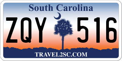 SC license plate ZQY516