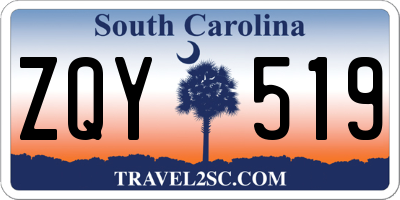SC license plate ZQY519