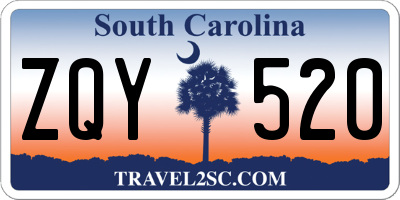 SC license plate ZQY520